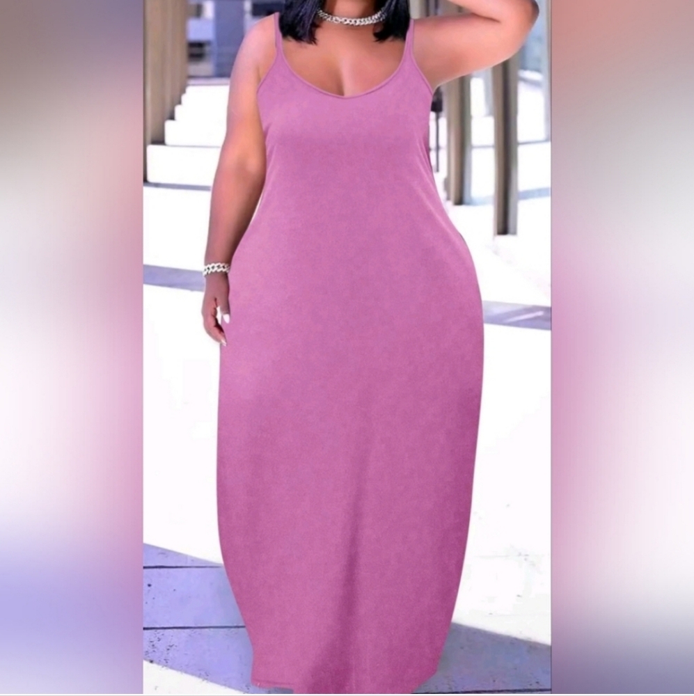 Lavender maxi dress with pockets